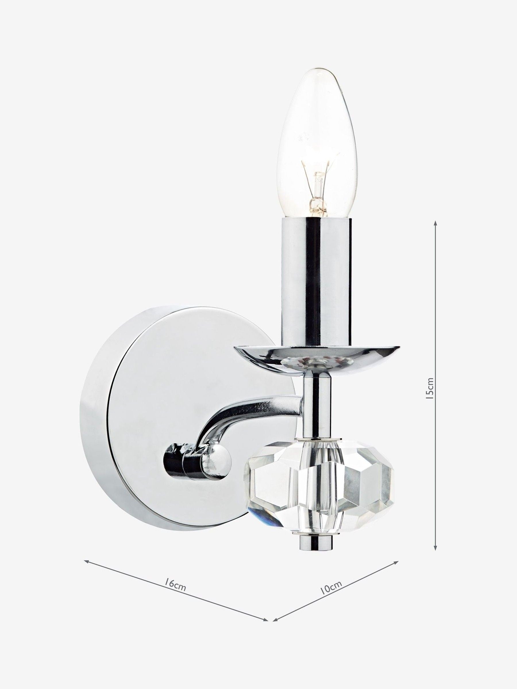 Dar Lighting Silver Oleana Wall Light - British product