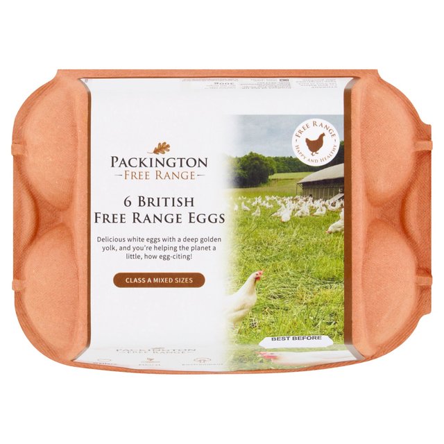 Packington Free Range White Eggs   6 per pack GOODS M&S   