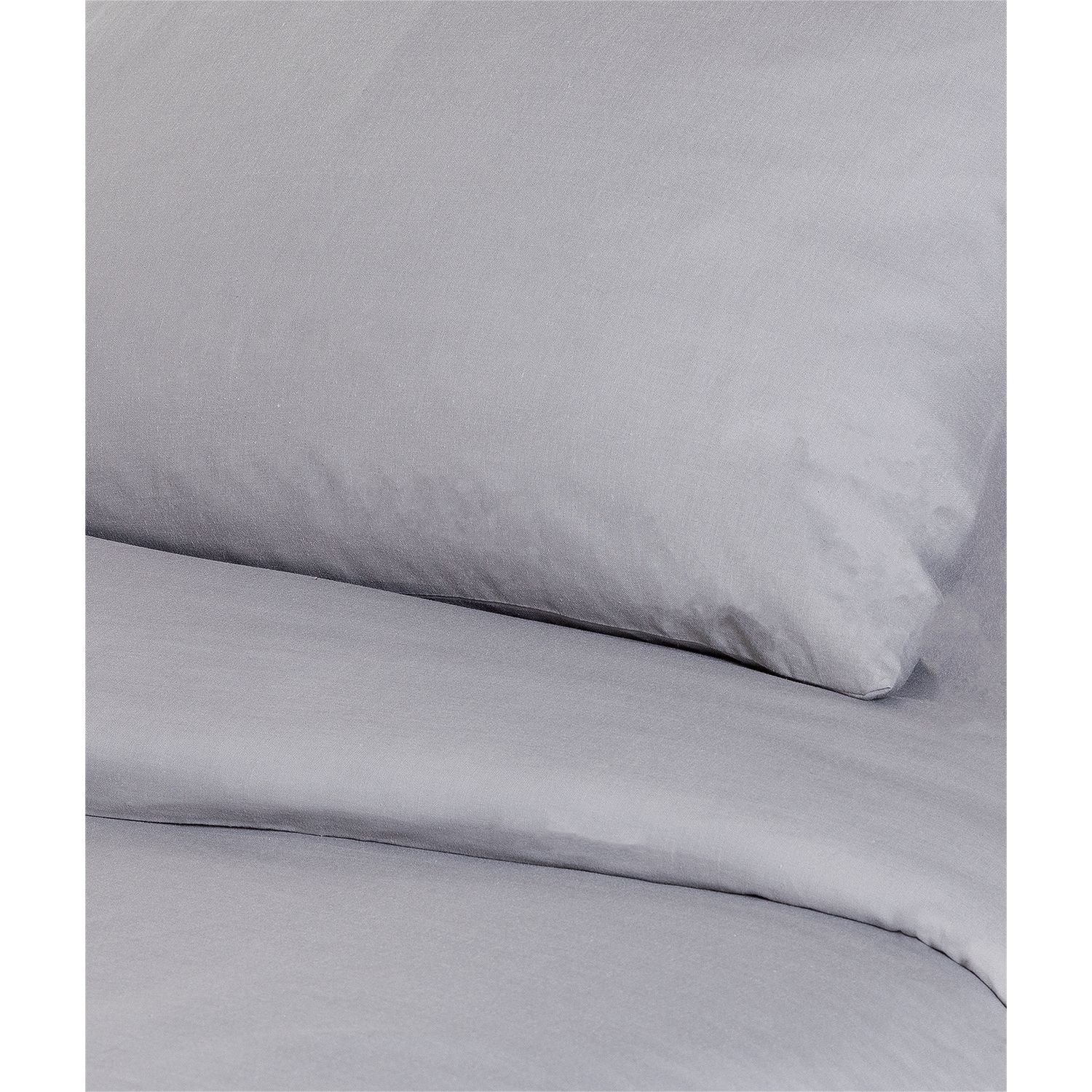 Habitat Easycare Plain Grey Bedding Set - Double