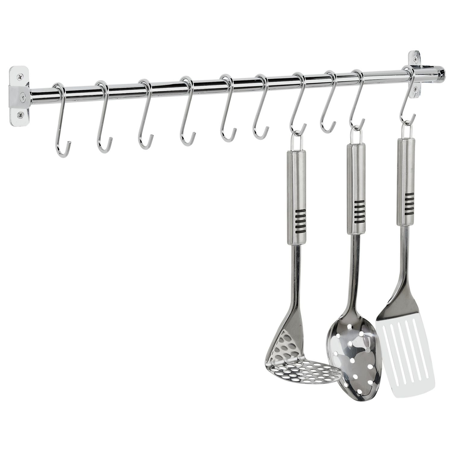 Argos Home chrome rail with 10 hooks for kitchen, UK version