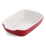 KitchenAid Empire Red Medium 26cm Stoneware Dish with Bamboo Lid GOODS M&S   