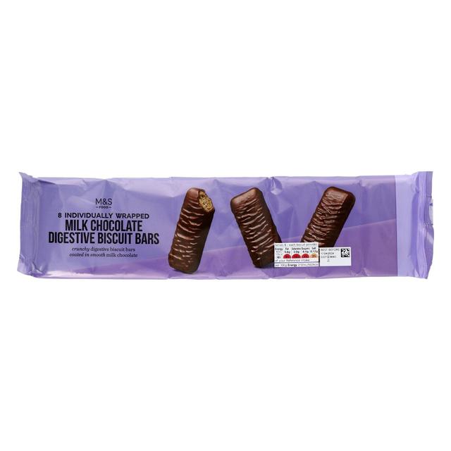 M&S 8 Chocolate Digestive Biscuit Bars   182g GOODS M&S   