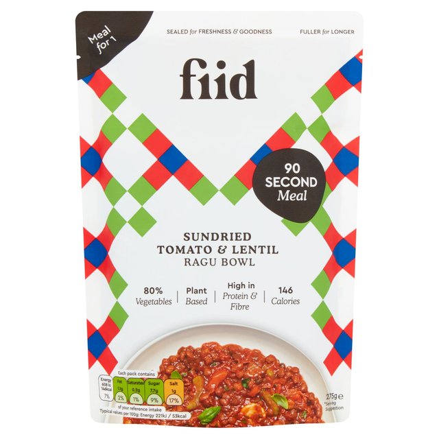 Fiid Sundried Tomato & Lentil Ragu   275g GOODS M&S   