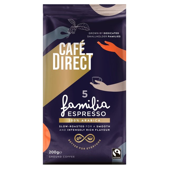 Cafedirect Fairtrade Familia Espresso Ground Coffee   200g