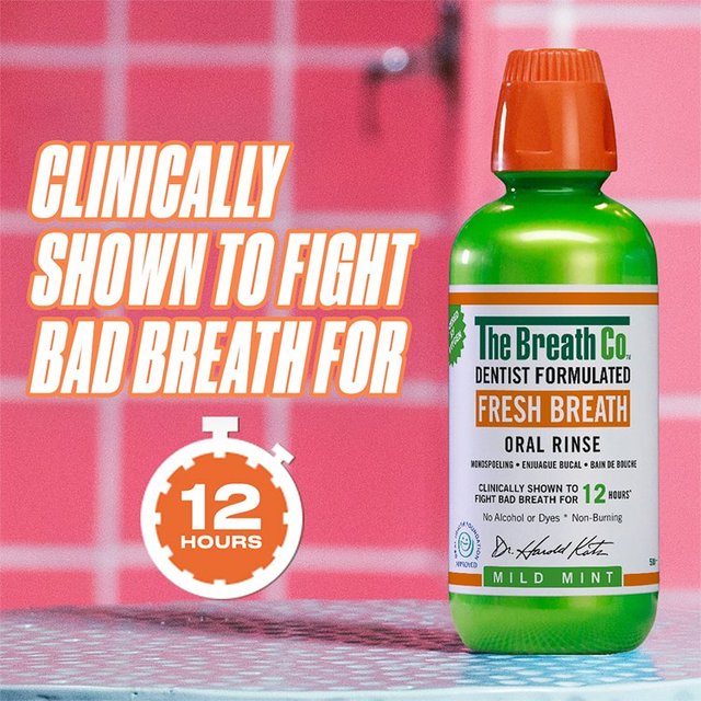 The Breath Co. Alcohol Free Mouthwash Mild Mint   500ml