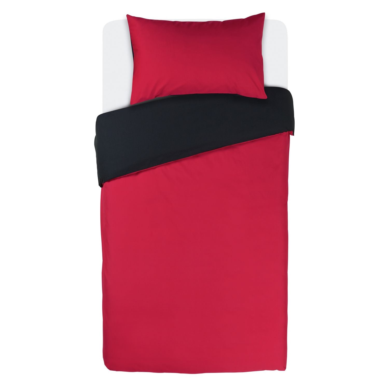 Habitat bedding set two tone black and red single - British product