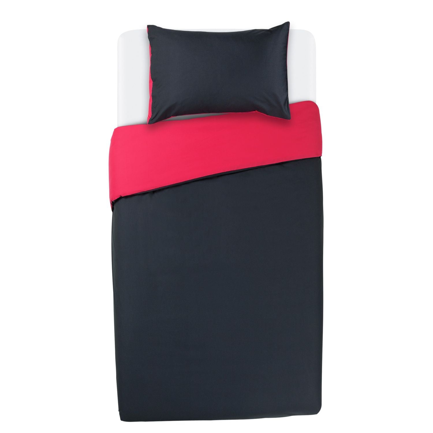 Habitat bedding set two tone black and red single - British product
