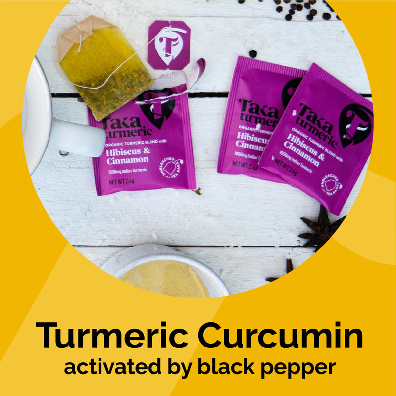 Taka Turmeric organic hibiscus cinnamon tea 15 teabags (British brand)