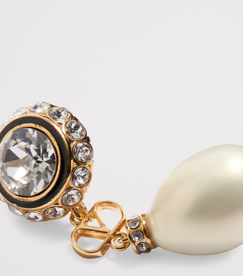 Valentino Garavani crystal VLogo signature earrings - British product