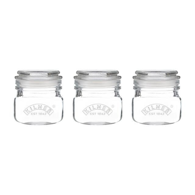 Kilner Square Push Top Jars Set of 3 250ml   3 per pack GOODS M&S   