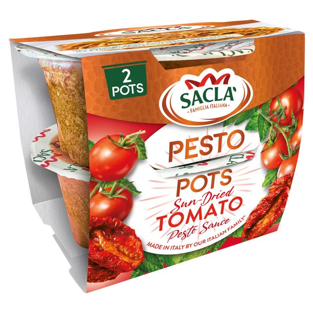 Sacla' Sun Dried Tomato Pesto Pots   2 x 45g