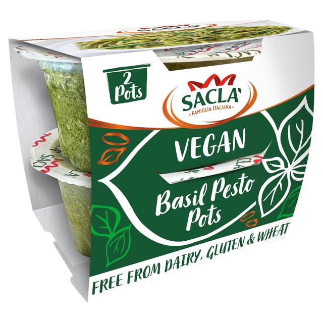 Sacla' Vegan Basil Pesto Pots   2 x 45g GOODS M&S   