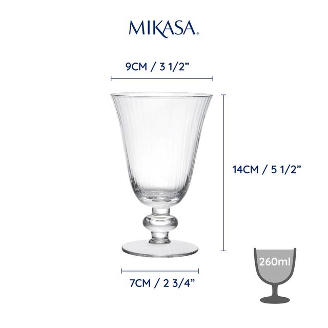 Mikasa Salerno 4pc Wine Glasses 260ml Gift boxed   4 per pack GOODS M&S   