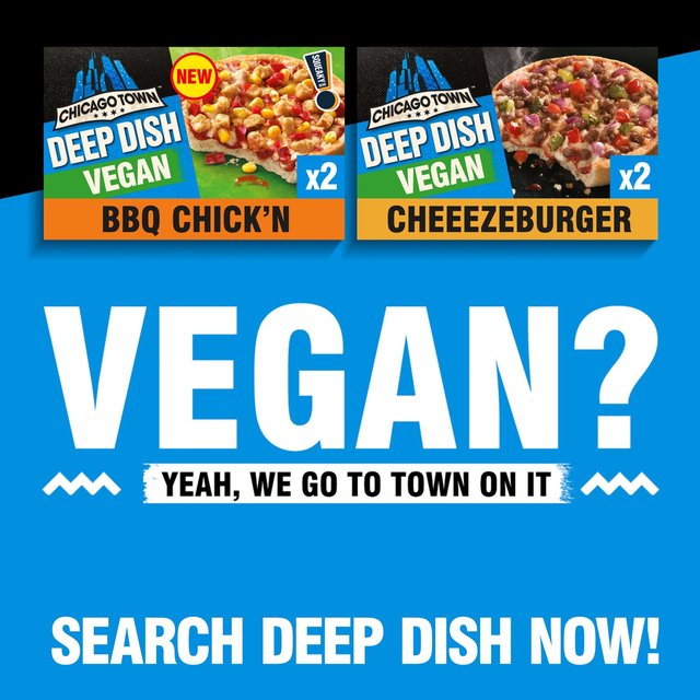 Chicago Town 2 Deep Dish Vegan BBQ Chicken Mini Pizzas   2 x 155g GOODS M&S   