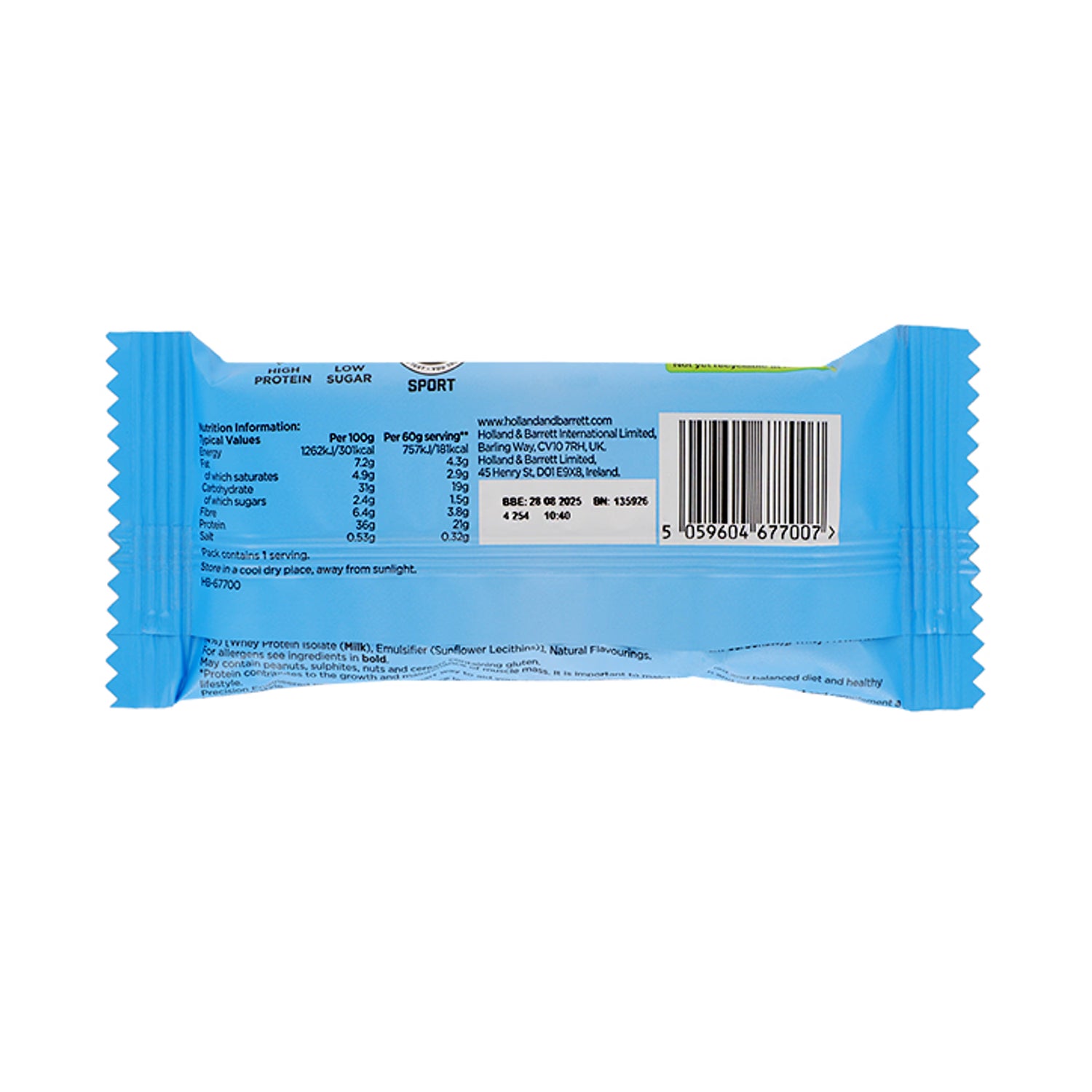 Precision Engineered white chocolate cookies & cream protein bar 60g, imported from the UK
