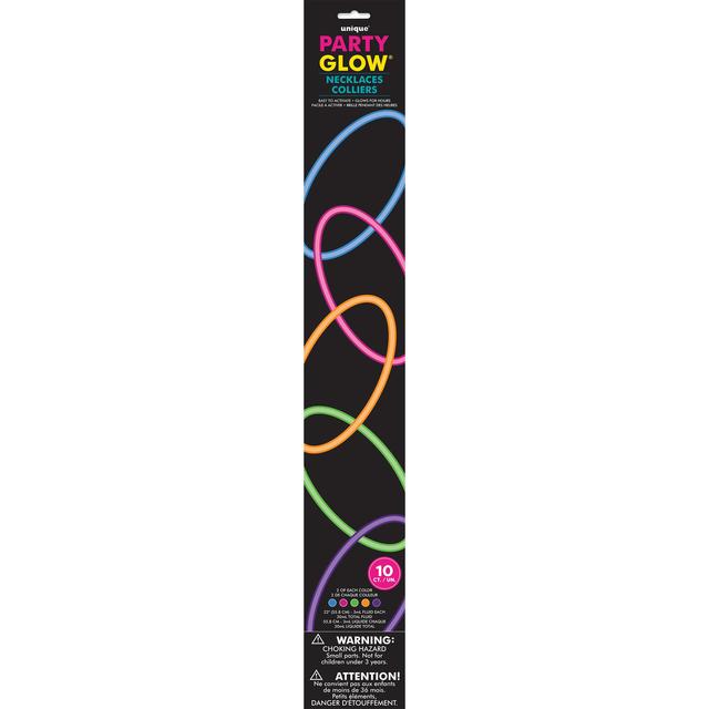 Multicoloured Glow Necklaces   10 per pack GOODS M&S   