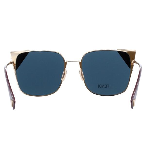Fendi rose gold and blue square sunglasses 0191/S, imported from the UK