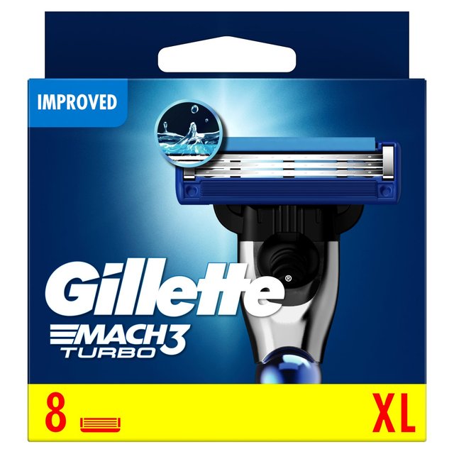 Gillette Mach 3 Turbo Razor Blades   8 per pack GOODS M&S   