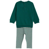 M&S Cotton Oh What Fun Slogan Outfit 0-3M Green GOODS M&S   