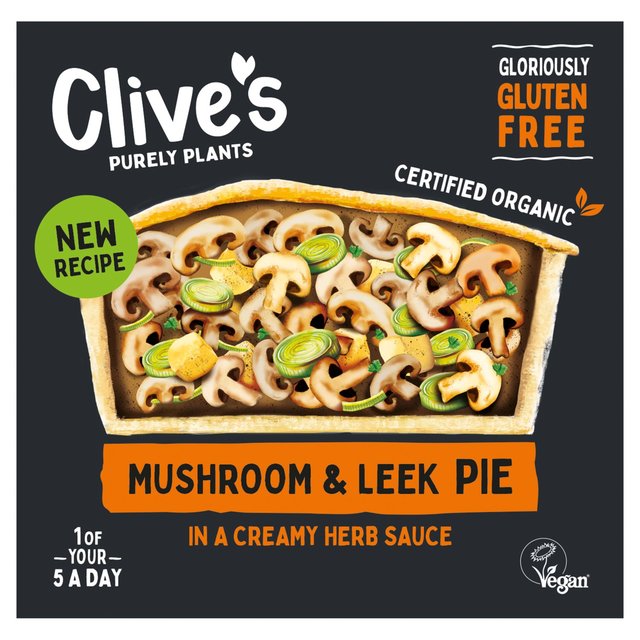 Clive's Organic Mushroom & Leek Gluten Free Pie   235g GOODS M&S   