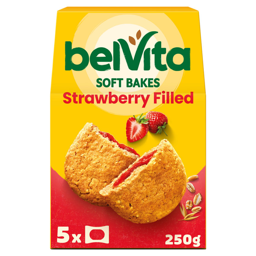 Belvita Breakfast Biscuits Soft Bakes Filled Strawberry 5pk GOODS ASDA   