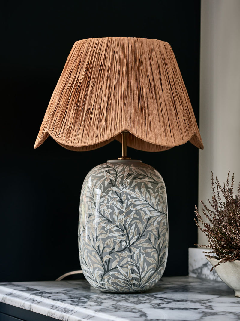 Clarke and Clarke willow boughs scalloped table lamp, UK version