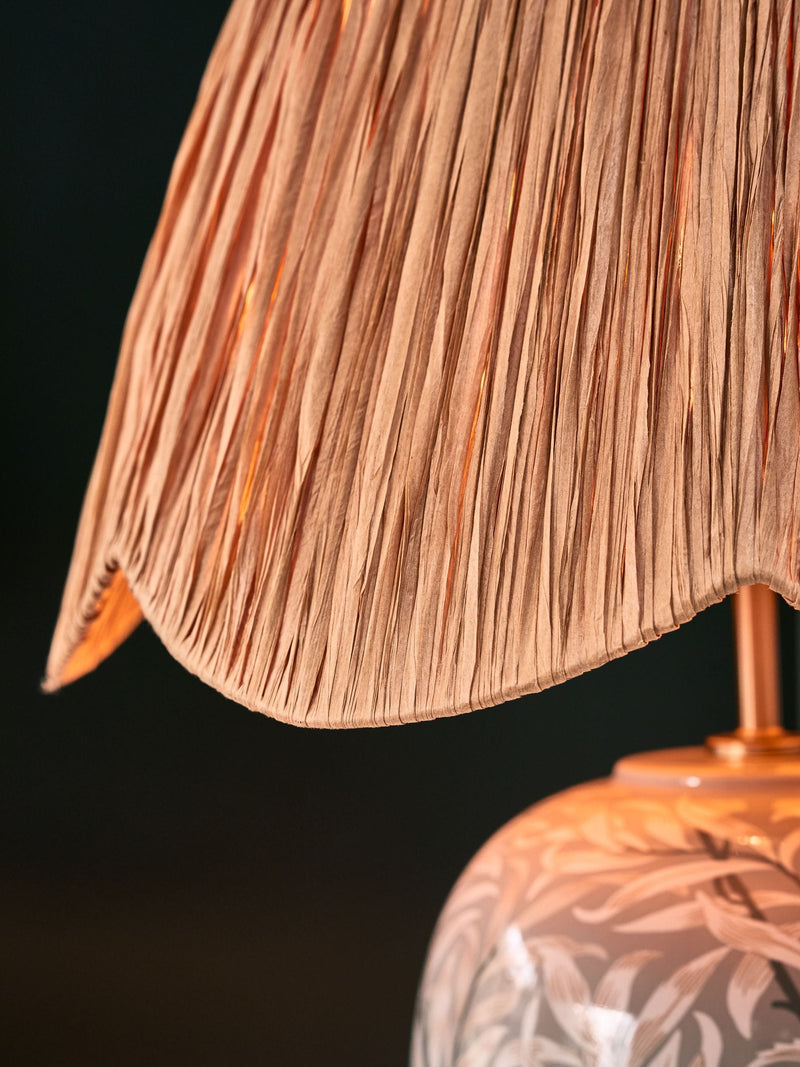 Clarke and Clarke willow boughs scalloped table lamp, UK version