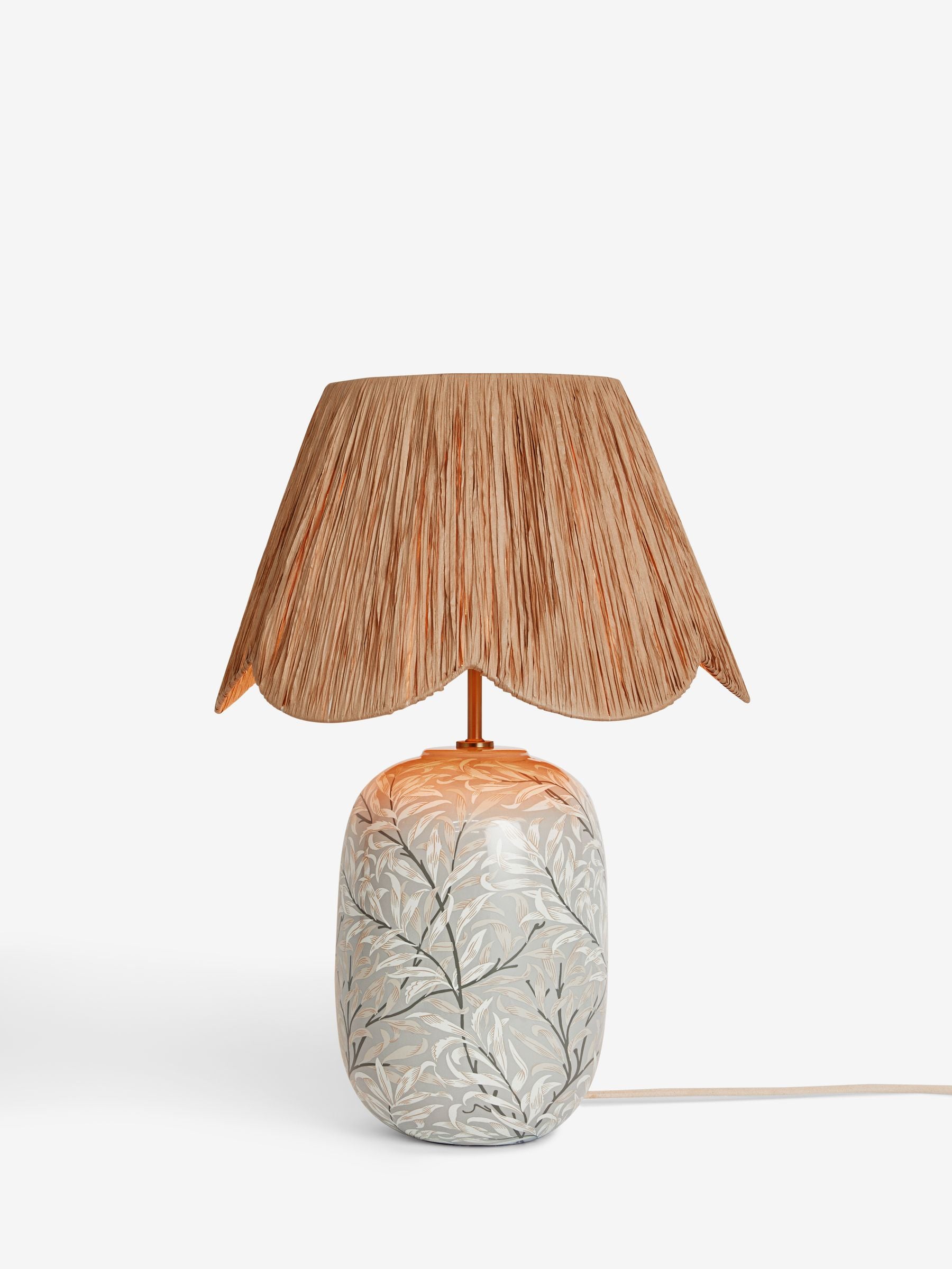 Clarke and Clarke willow boughs scalloped table lamp, UK version