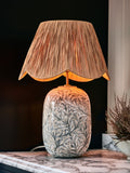 Clarke and Clarke willow boughs scalloped table lamp, UK version