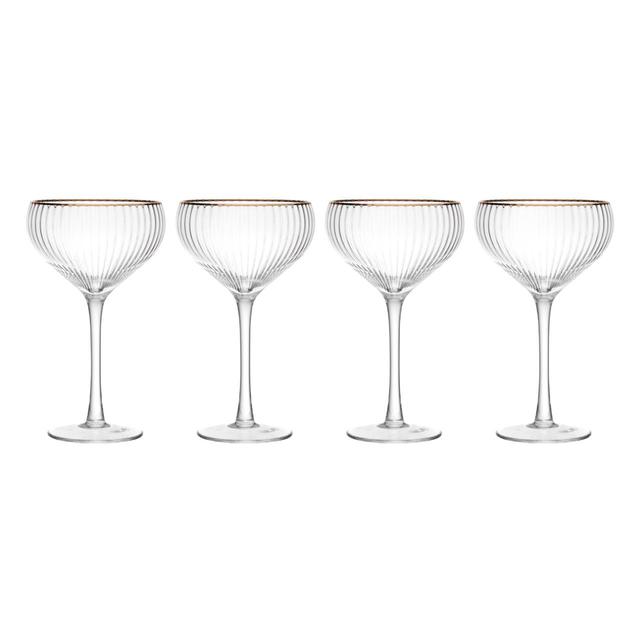 Mikasa Sorrento 4pc Champagne Coupe Glasses 350ml Gift boxed   4 per pack GOODS M&S   