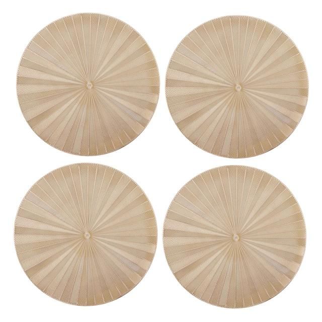 Mikasa 4pc PU Round Placemats Gold 38cm Tagged   4 per pack