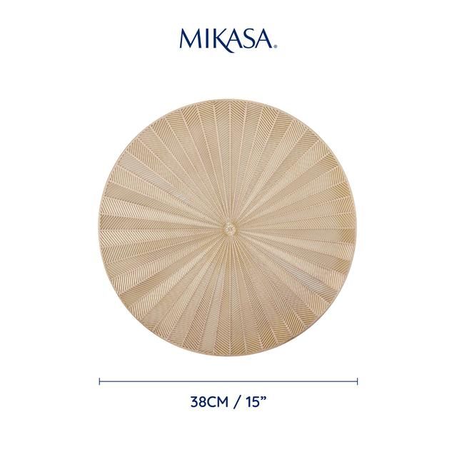 Mikasa 4pc PU Round Placemats Gold 38cm Tagged   4 per pack GOODS M&S   