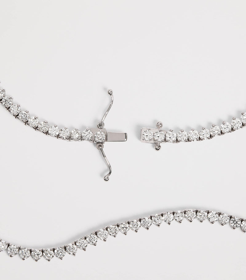 Harrods white gold diamond tennis necklace 9.25ct (British brand)