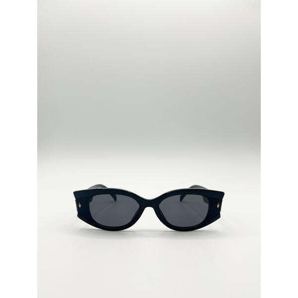 SVNX oval rectangular sunglasses black, UK version
