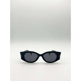 SVNX oval rectangular sunglasses black, UK version