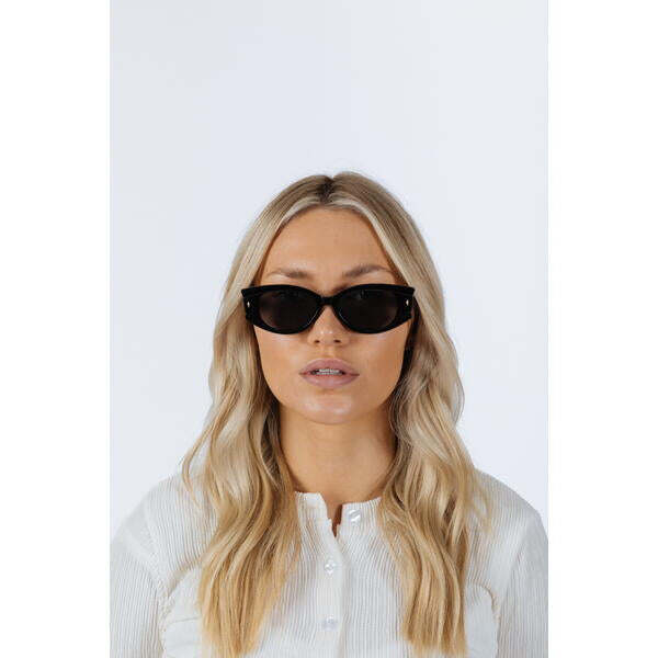 SVNX oval rectangular sunglasses black, UK version