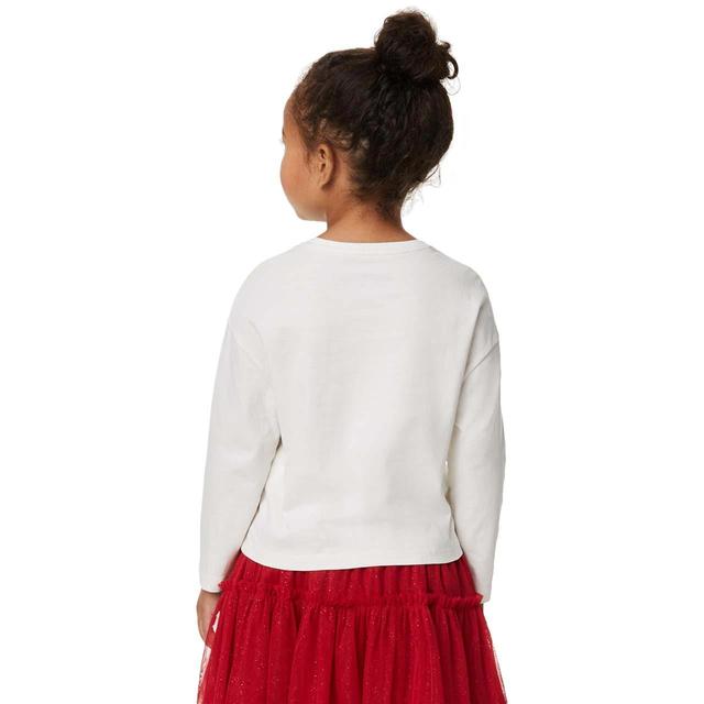 M&S Star Sequin Tee 4-5 Years Ivory GOODS M&S   