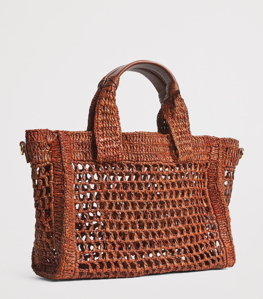 Chloé Small Raffia Summer Banana Tote Bag, imported from the UK
