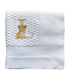 Paint My Dreams cotton L monogram baby blanket 95x95cm, UK version
