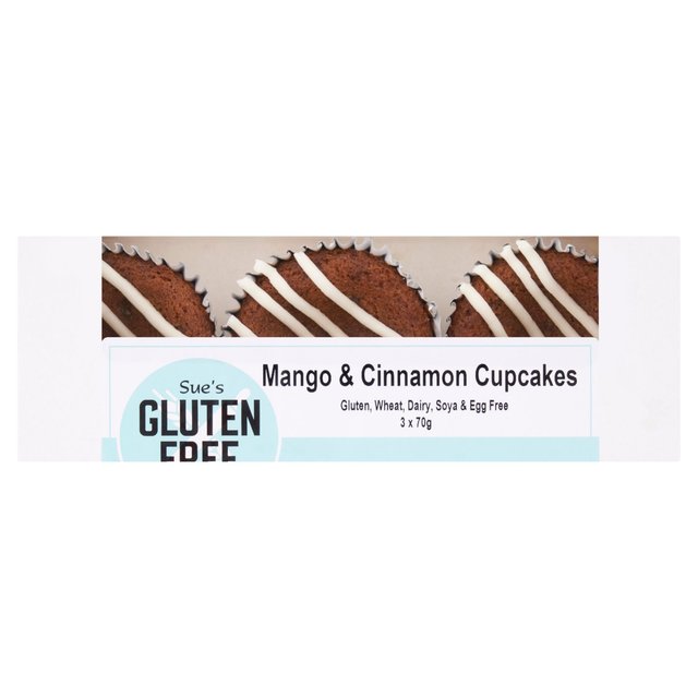 Gluten Free Kitchen Vegan Mango & Cinnamon Cupcakes   3 x 75g GOODS M&S   