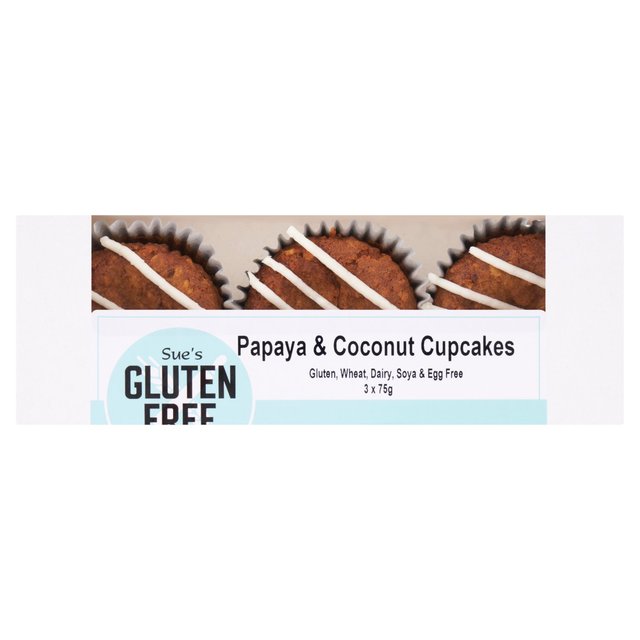 Gluten Free Kitchen Vegan Papaya & Coconut Cupcakes   3 x 75g GOODS M&S   