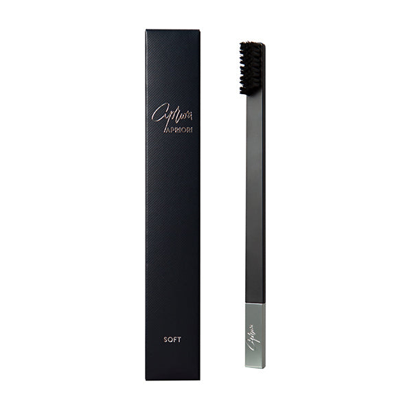 APRIORI black silver soft toothbrush - British product