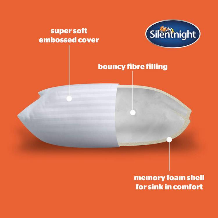 Silentnight Sink-In memory foam medium pillow 2-pack (British brand)