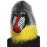 Smiffys baboon mask grey latex full overhead, UK version