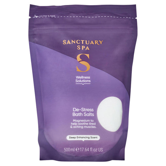 Sanctuary Spa De-Stress Bath Salts with Magnesium 500g face & body skincare Sainsburys   
