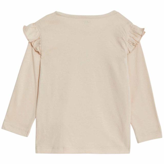 M&S Cotton Cream Bunny Frill Sleeve Top 0 Months-3 Years GOODS M&S   