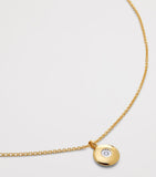 Monica Vinader gold vermeil diamond April birthstone necklace, imported from the UK