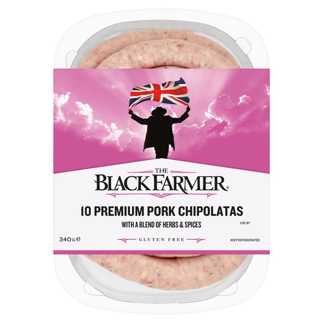 The Black Farmer's 10 Premium Pork Chipolatas   340g GOODS M&S   