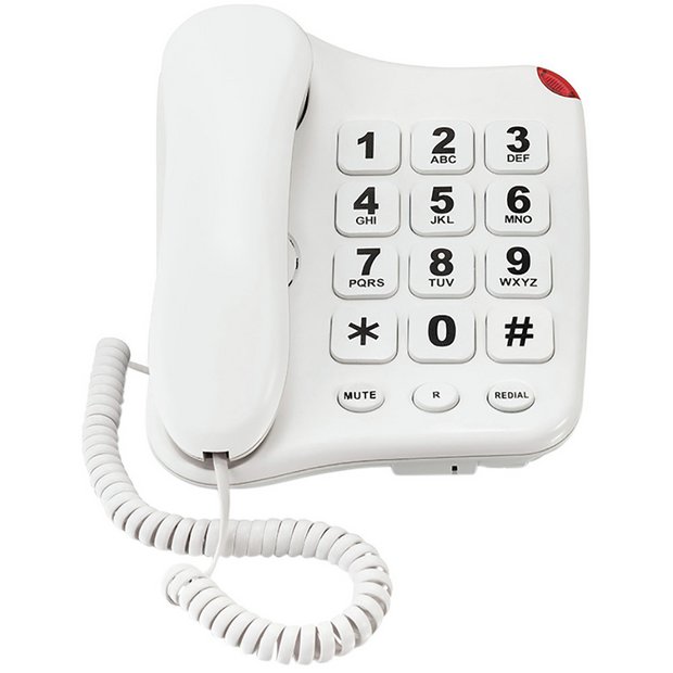 Binatone big button corded telephone single, imported from the UK