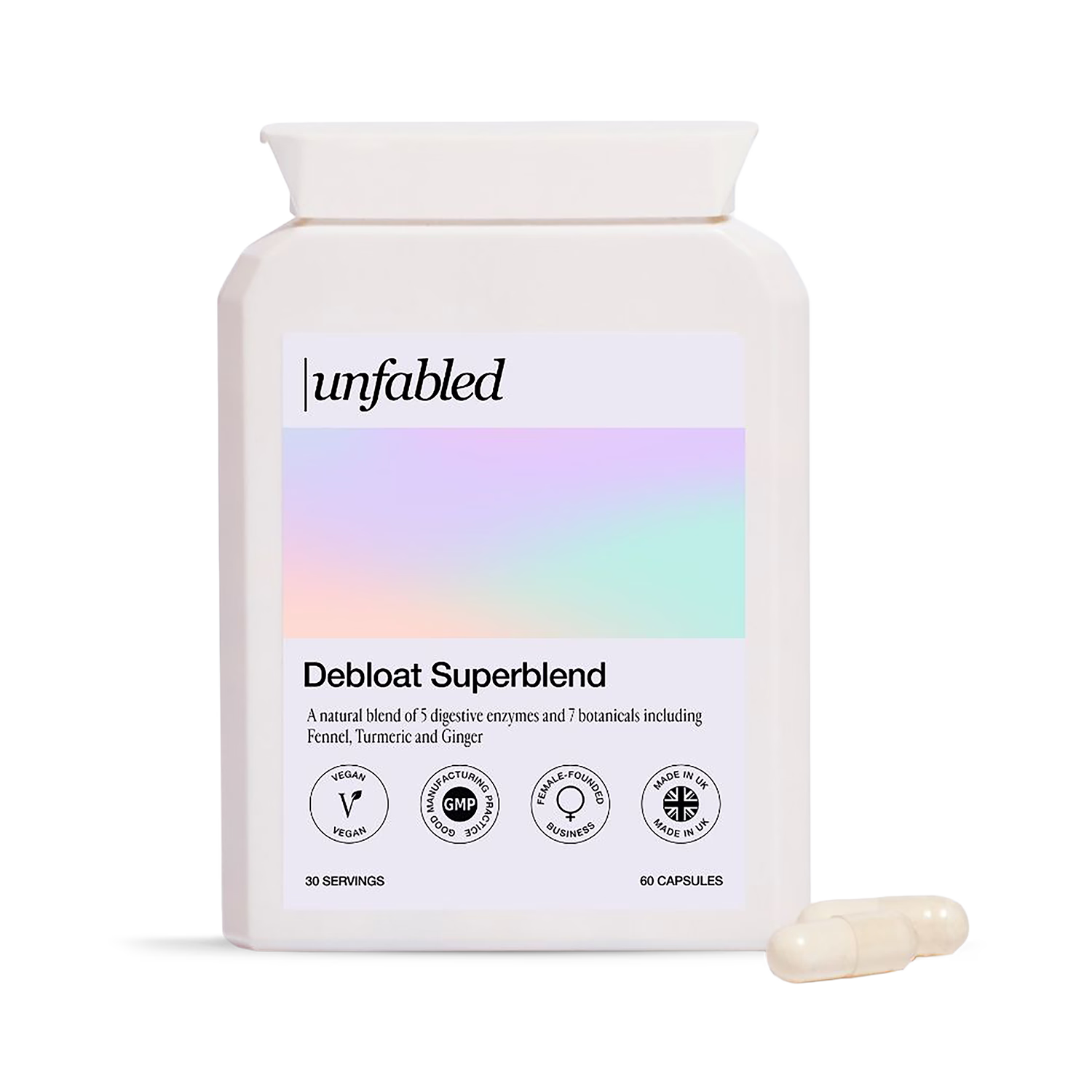 Unfabled Debloat Superblend capsules 60s, UK version
